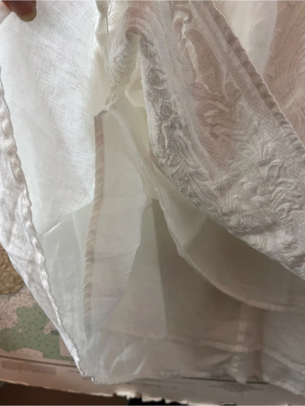 Pure Jill Elements White Linen Embroidered Sleeveless Dress XL Boho Cottagecore - Picture 4 of 12